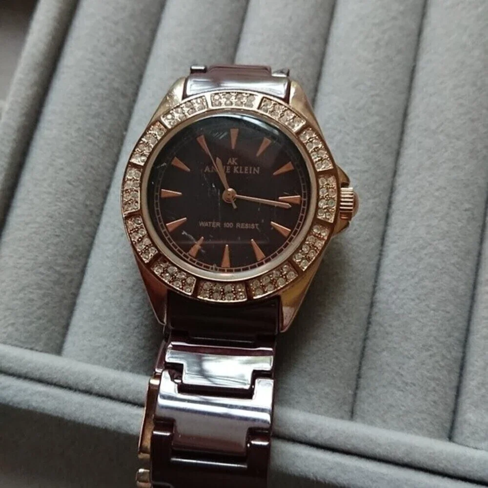 Bronze tone with crystals Anne Klein watch